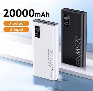 Carregador Portátil Turbo Power Bank 20000mah 22.5W Carregamento Rápido Com Tela Lcd