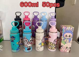 Garrafa Térmica Inox Infantil 600ml Labubu Agua Com Trava