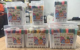 kit24 Caneta Colorida Ponta única Conjunto Estojo Escolar Marcador /Marcador acrílico