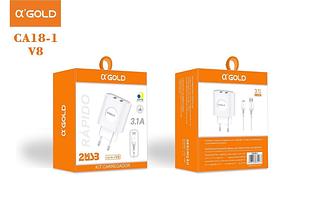 Carregador de celular AGOLD 3.1a 2usb para V8