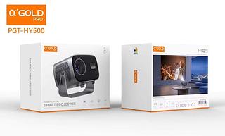 ￼Projetor A10 Android TV 4K Dual Band WIFI 6.0 Bluetooth 5.0 Cinema Portátil Escritório Sala—AGOLD