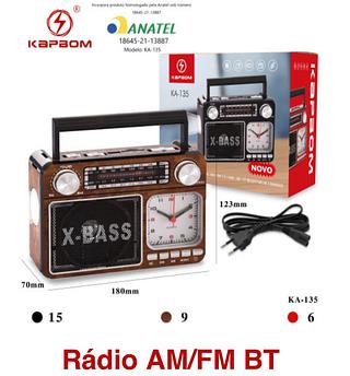 Rádio Portátil Retrô Mp3 Usb Cartão Sd Sw Pen Drive Am Fm AD-135 Radio Retro