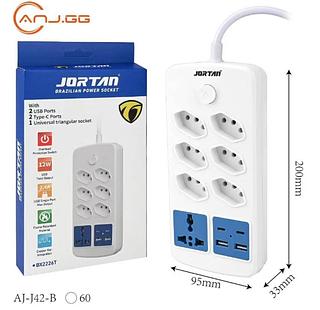 ￼Extensão de Tomada 6 Entradas + USB e Type-C | 2500W | Com Proteção Contra Sobrecarga fang