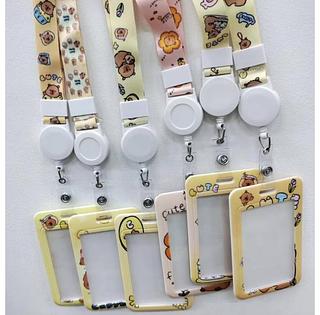 Porta Cartão Crachá Capivara com Alça de Pescoço Sortidos—pacote com 12unidades