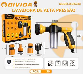 Pistola Esguicho de Mangueira com Reservatório de Sabão Multijato Jatos Lavar Carro Moto Pets Cães Dispenser