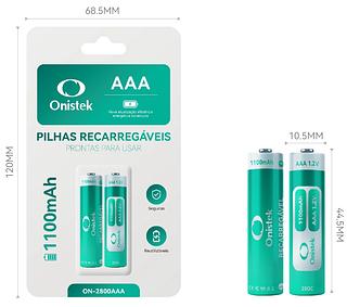 pilha knup recarregavel AAA 1100mah com 2 —pelo knup