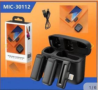 ULANZI J13 Microfone Lavalier sem fio para iPhone iPad e Android, microfone 2 em 1 Plug-Play