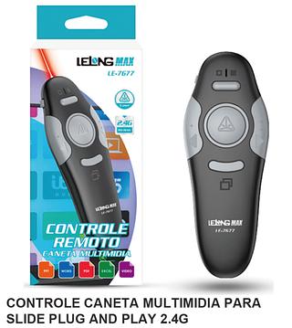 PPT.Controle Laser Bluetooth Apresentador De Slides LE-7677