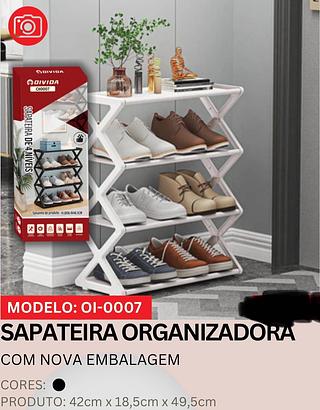 SAPATEIRA ORGANIZADORA 4 PRATELEIRAS ESTANTE MULTIUSO SAPATOS 8 PARES BRINQUEDOS SALA LAVANDERIA QUARTO（42x18.5x49.5cm）