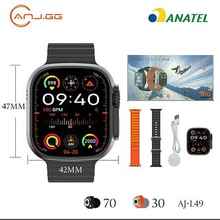 2024 Novo Watch 10 Ultra 2 Series 9 Resposta Ao Gesto Smart Watch Carregador Sem Fio À Prova D'água com dois pulseiras