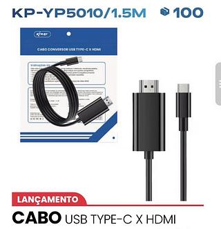 1.5m6.6ft 4K30Hz USB C para HDMI Conversor para Laptop Celular Tablet Connect Large Screen