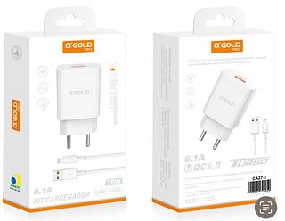 Carregador Turbo 6.0a uma usb 30w para iPhone—Agold