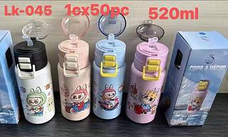 Copo LABUBU CRIANCA Térmico Grande Capacidade 520ml Inox Série Nezha com Canudo