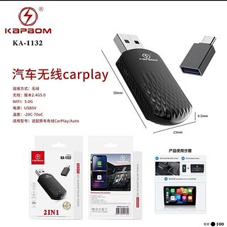 Wireless Carplay Android Auto Adapter 2 in 1 Mini Box CarPlay AI Box BT WiFi for Wired CarPlay