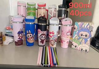 Copo LABUBU Térmico com Canudo 900mL Inox