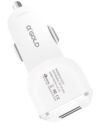 CARREGADOR VEICULAR 2 USB AGOLD 3.1A
