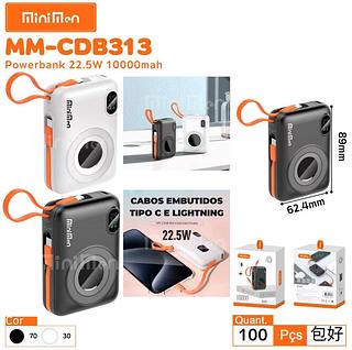 Power Bank Turbo com 2 cabos embutidos 10000mAh-Original