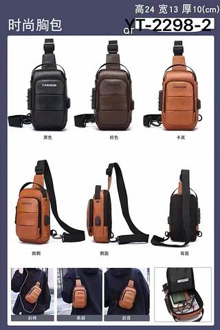 Bolsa Masculina Transversal Pochete Anti-Furto Cadeado USB Impermeável Resistente