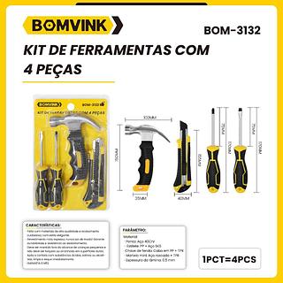 KIT DE FERRAMENTAS COM4 PECAS BOMVINK