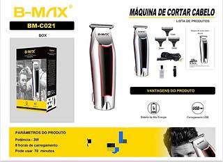 ￼Máquina De Cortar Cabelo Cortador Barbeador Aparador Profissional Acabamento Barba 8 Peças Elétrico