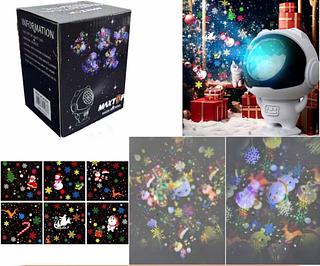 ￼Projetor de Luz Noturna bonec de Neve Luminária de Astronauta Luminária Giratória para Decoração