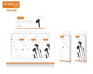 Fone de Ouvido com Fio e Borracha Entrada 3.5mm Microfone Integrado e Botão de pausa