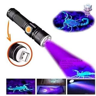 ￼Lanterna Led Potente Luz Ultravioleta Negra Uv T6 Escorpião