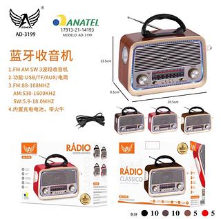 Rádio Retrô Altomex A3199 Vintage Fm Am Sd Usb Antigo Bivolt Bluetooth Radio