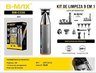 ￼Máquina De Cortar Cabelo Cortador Barbeador Aparador Profissional Acabamento Barba 8 Peças Elétrico