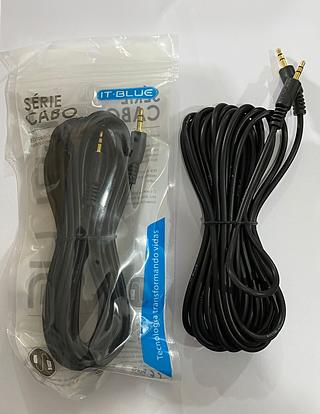 P12 Cabo Auxiliar P2 X P2 5M Ponta Dourada De Ótima Qualidade-lelong