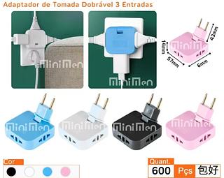 ￼Adaptador Tomada de Extensão Elétrico Rotação de 180 Graus
