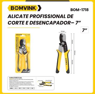 Alicate Eletricista Decapador Corte Desencapador Fios Cabos—BOMVINK