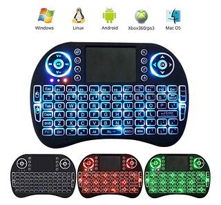 Mini Teclado Wireless Touch Pad Android Tv Box Smart Com Led 7716 Kapbom