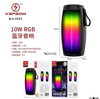 CAIXA DE SOM BLUETOOTH 10W RGB