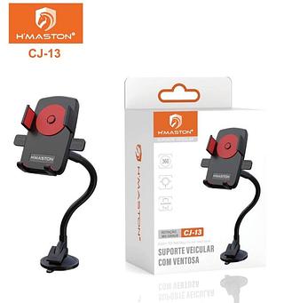 H'maston Suporte Veicular Carro Para Celular 360º Fixação Ventosa Haste Firme Ajustável