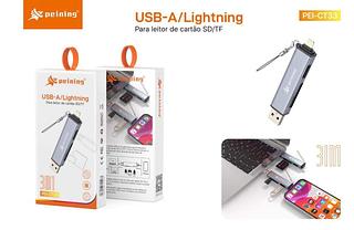 Leitor De Cartão Sd + Usb 3 Em 1 Peining -iphone
