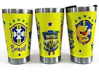 Copo Térmico Brasil 473ml—Cor Amarelo