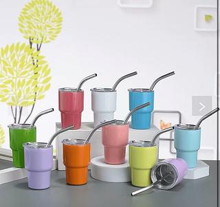 Mini Copo térmico com tampa com canudo 60ml