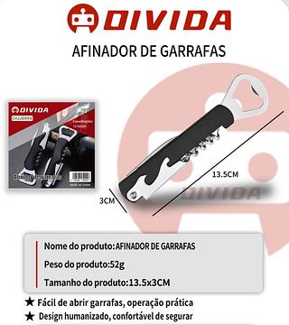 ￼Saca-Rolhas/Abridor de Garrafas Brinox Acessórios de Vinho Preto