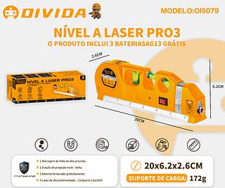 Nível De Mão Laser Linhas Cruz Com Trena 3 E 1 Profissional