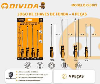 JOGO DE CHAVES DE FENDA-4 PECAS