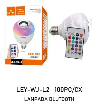 Lampada Bluetooth Com Led Rgb Música 12w + Controle Remoto