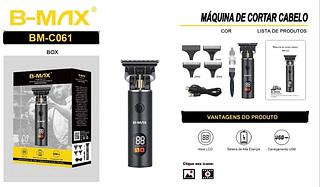 Máquina de Cortar Cabelo Profissional BM-C061 Elétrico 3 Pentes Sem Fio Recarregável Portátil Viagem Cabeças Laváveis