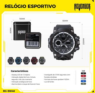 Relogio Masculino Esportivo Militar Digital Led Prova D'água com caxia