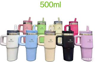 Copo térmico inox 500ml com tampa e canudo personalizadoCopo térmico inox 500ml com tampa e canudo personalizado