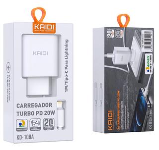 Carregador Usb-c 20w Kaidi Para iPhone Homologado Anatel