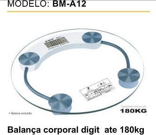 Balança Digital Vidro Temperado 180Kg Para Banheiro Academia-Bmax