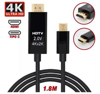 Cabo Tipo-c X Hdmi 4k 1.8m P/ New Macbook Pro