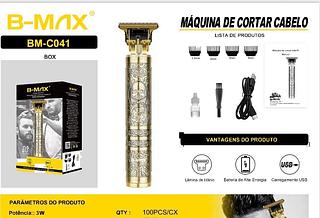 Máquina De Cortar Cabelo B-max Bm-c041 Recarregável Cor Dourado-escuro