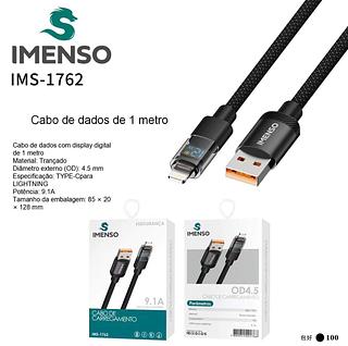 Cabo iPHONE 100W Display LED Carregamento Ultra Rápido 1m—IMENSO